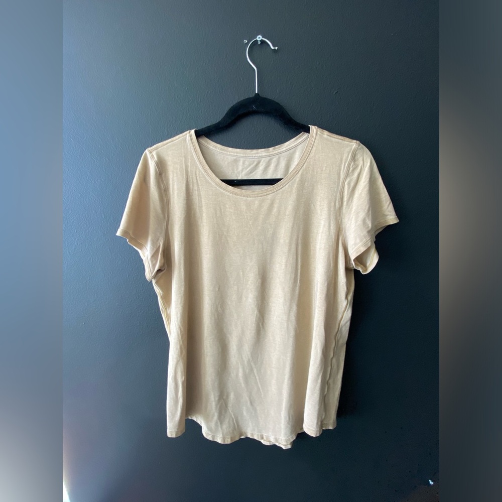 Lulu Lemon Pale Yellow Workout T Shirt